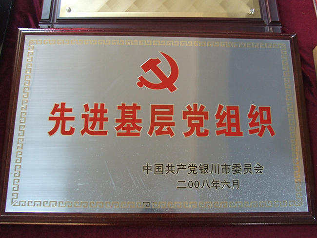 2008年中國(guó)共產(chǎn)黨銀川市委員會(huì)先進(jìn)基層黨組織