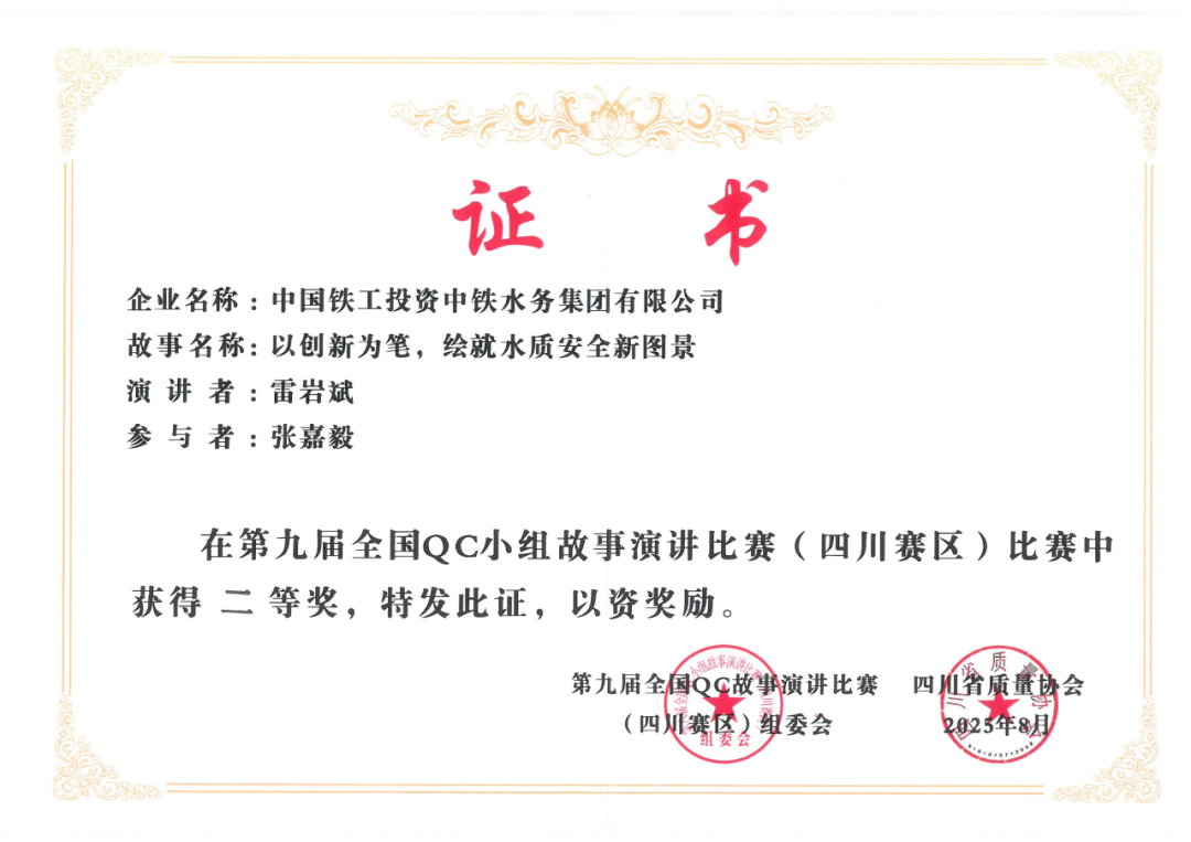 喜訊！銀川中鐵水務職工屢獲殊榮 捷報頻傳創佳績